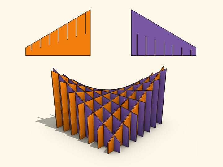 Hyperbolic paraboloid: a cardboard model