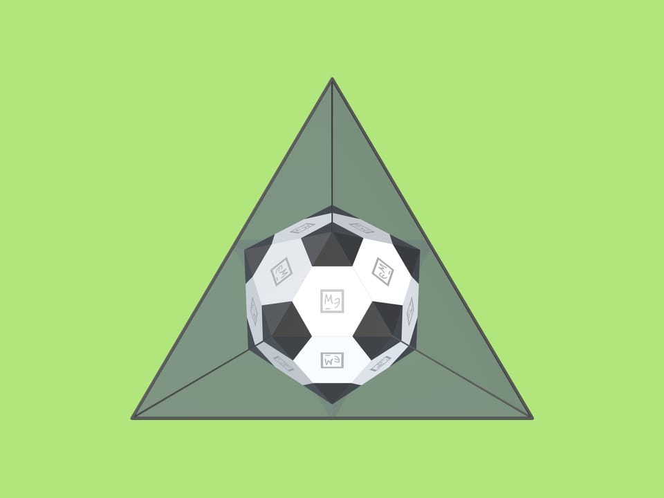 Football: mirror icosahedron